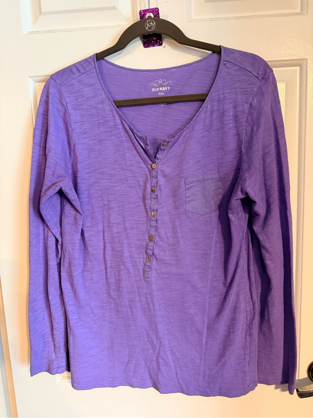 Old Navy Lavender Henley Long-Sleeve Top